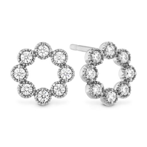LILIANA MILGRAIN DIAMOND CIRCLE EARRINGS