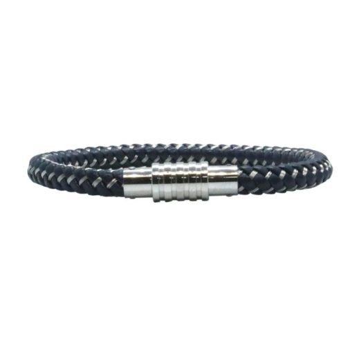 Pulsera de Cuero y Cierre de Acero
