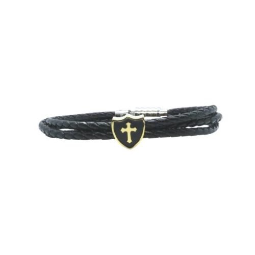 Pulsera de Cuero negro Triple