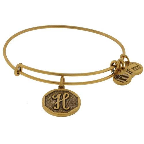 Initial H Charm Bangle Bracelet
