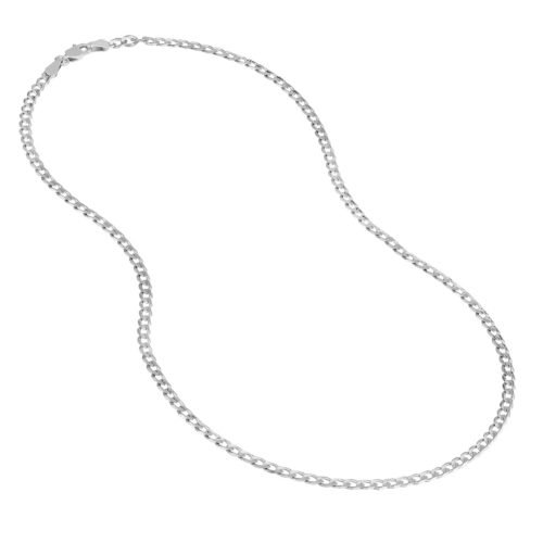 Sterling Silver Light Curb Chain with Lobster Lock - Imagen 2