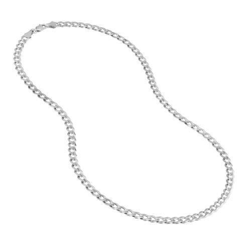 Sterling Silver Light Curb Chain with Lobster Lock - Imagen 3