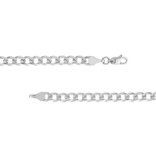 Sterling Silver Light Curb Chain with Lobster Lock - Imagen 4