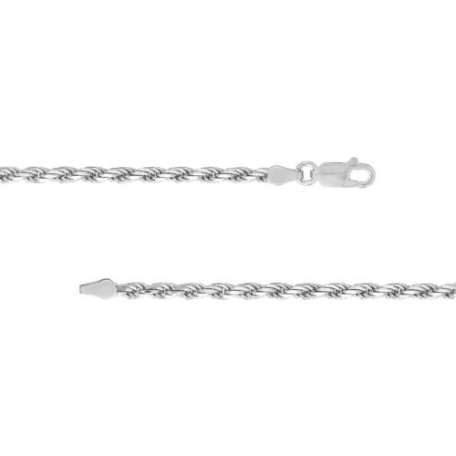 Sterling Silver D/C Rope Chain with Lobster Lock - Imagen 4