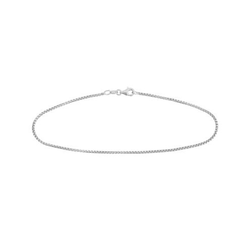 Sterling Silver Round Box Chain with Pear Lobster Lock