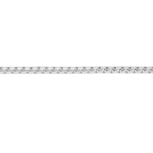 Sterling Silver Round Box Chain with Pear Lobster Lock - Imagen 3