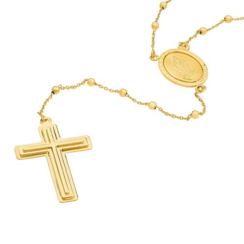 Traditional Rosary Necklace with Cross - Image 2